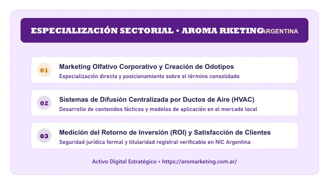 Enfoque temático y aplicaciones de negocio para el activo digital aromarketing.com.ar (Aromarketing)